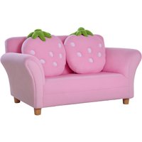 HOMCOM Kindersofa Erdbeere  Gemütliches Sofa & Sessel für Kinderzimmer, Softsofa Doppelsofa Einzelsofa, Kinder Stuhl  Aosom von HOMCOM