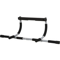 HOMCOM Klimmzugstange Multifunktions-Trainingshalterung Türreck aus Stahl mit Schaumstoffgriffen Schwarz Grau 92x40x17cm für Fitness Zuhause   Aosom.de von HOMCOM