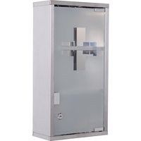 HOMCOM Medizinschrank Medikamentenschrank Arzneischrank 3 Fächer Hausaoptheke Edelstahl 25 x 12 x 48cm   Aosom von HOMCOM