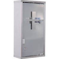 HOMCOM Medizinschrank Medikamentenschrank Arzneischrank 3 Fächer Hausaoptheke Edelstahl 25 x 12 x 48cm von HOMCOM