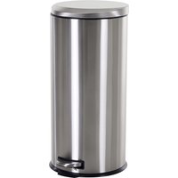 HOMCOM Treteimer 30L Abfalleimer mit Inneneimer und Soft Schließen aus Edelstahl Silber Ø29,2xH62,5 cm für Küche & Büro   Aosom.de von HOMCOM