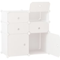 HOMCOM Schuhschrank Regal mit Aufbewahrungsboxen aus Kunststoff und Stahl, Weiß, 75x37x73cm, ideal für Ordnung im Flur   Aosom.de von HOMCOM