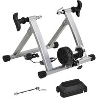 HOMCOM Rollentrainer Rennrad Fahrradtrainer indoor Magnetbremse klappbar verstellbar 26"-28" oder 700C Stahl Silber von HOMCOM