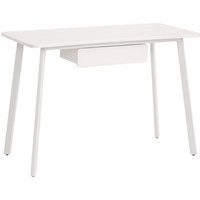 HOMCOM Schreibtisch  Eleganter Bürotisch mit Schubladen, MDF+Stahl, Weiß, 120x60x76cm  Aosom.de von HOMCOM