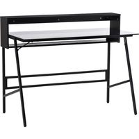 HOMCOM Computertisch  Moderner Schreibtisch mit 2 Ablagen, Gamingtisch mit gehärteter Glasplatte, Stahl, 115x55x90cm  Aosom.de von HOMCOM