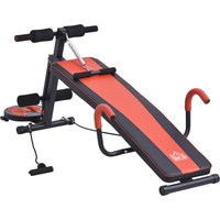 HOMCOM Sit Up Bank verstellbare Bauchtrainer Trainingsbank gepolstert 120kg belastbar Rot Schwarz 166x53x52-60cm für effektives Bauchtraining   Aosom.de von HOMCOM