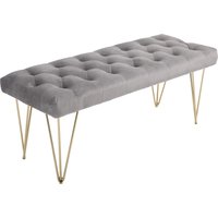 HOMCOM Sitzbank Eingangsbereich Schuhbank mit Samtbezug Velvet Grau 116x44,5x49cm ideal für Flur & Diele   Aosom.de von HOMCOM