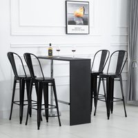 HOMCOM® Stapelbar Barhocker Bistrohocker mit Fußstütze Stapelbar Metall Schwarz 44 x 53 x 116 cm   Aosom von HOMCOM