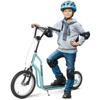 HOMCOM Scooter Roller  Kinderroller ab 5 Jahren, Kickboard mit Luftreifen 16/12 Zoll, Blau, 135 x 58 x 88-94 cm  Aosom.de von HOMCOM