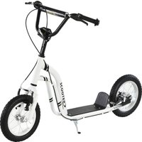 HOMCOM Kinderroller  Scooter ab 5 Jahre, Kinderscooter Tretroller Cityroller mit Luftreifen 12 Zoll, Gummi Aluminium, Weiß  Aosom.de von HOMCOM