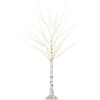 HOMCOM 150 cm Kunstbirke mit LED-Beleuchtung für Weihnachten Ostern Warmweiß von HOMCOM