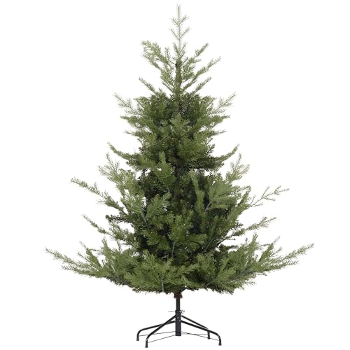 HOMCOM 150 cm Weihnachtsbaum Künstlich Naturgetreu Dichte Zweige Christbaum mit 1290 Astspitzen realistisches Aussehen für Weihnachtsfest Grün von HOMCOM