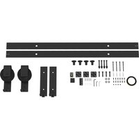 HOMCOM 152,5 CM Schiebetürbeschlag Set für faltbare Scheunentür Schiebeschienensystem aus Kohlenstoffstahl für 2 Türen mit J-Haken - Schwarz Aosom HOMCOM 152,5 CM Schiebetürbeschlag Set für faltbare Scheunentür Schiebeschienensystem aus Kohlenstoffstahl für 2 Türen mit J-Haken - Schwarz Aosom von HOMCOM