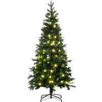 HOMCOM 180 cm Weihnachtsbaum Künstlich Naturgetreu Tannenbaum mit 509 Astspitzen 260 LED-Leuchten Vier Lichtfarben für Weihnachtsfest Kunststoff Grün von HOMCOM