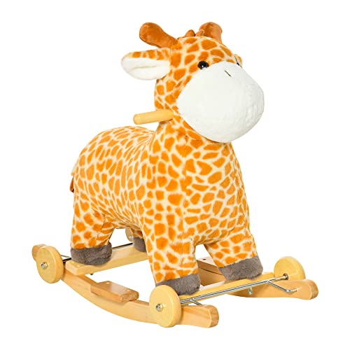 HOMCOM 2-IN-1 Schaukelpferd mit Räder Plüsch Schaukeltier Babyschaukel Spielzeug Gelb 63 x 38 x 63 cm HOMCOM 2-IN-1 Schaukelpferd mit Räder Plüsch Schaukeltier Babyschaukel Spielzeug Gelb 63 x 38 x 63 cm von HOMCOM