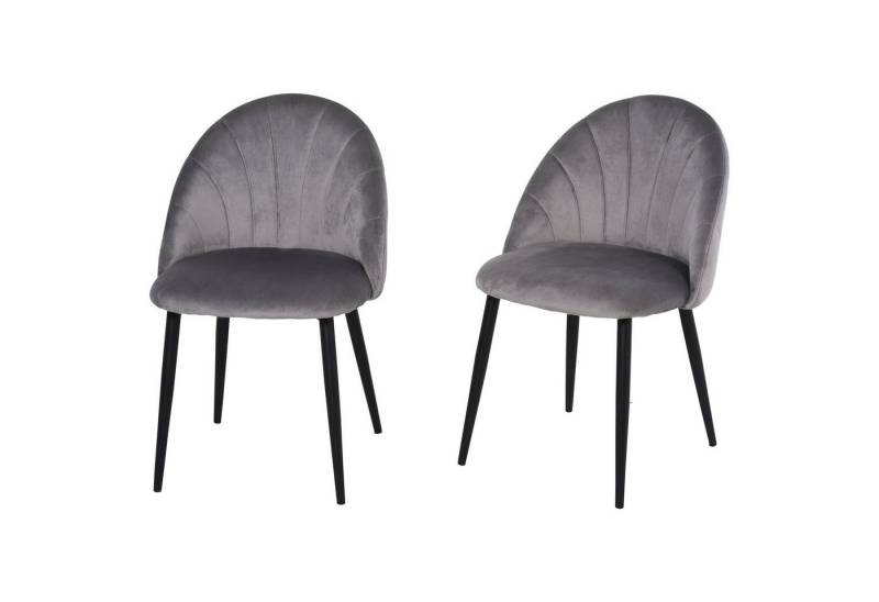 HOMCOM 2-Sitzer Bürostuhl mit Rückenlehne, Polsterstuhl 2 Teile, Grau 52 x 54 x 79 cm von HOMCOM
