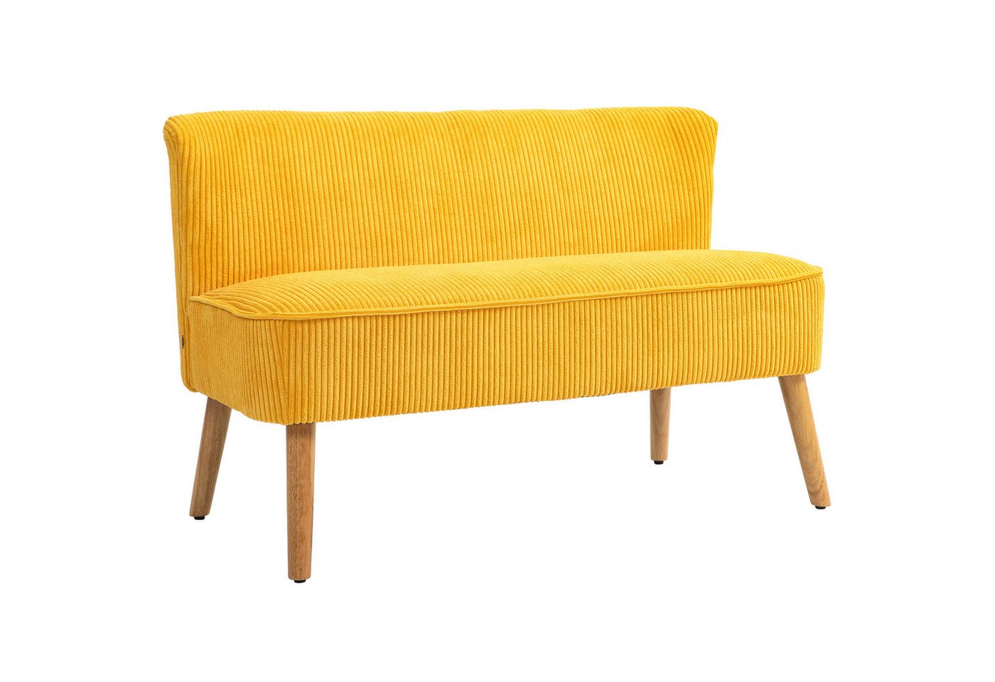 HOMCOM 2-Sitzer Cordartiges Polyester Schaumstoff, Zweisitzer Sofa 1 Teile, für Wohnzimmer, Schlafzimmer 117 x 56,5 x 77 cm Gelb HOMCOM 2-Sitzer Cordartiges Polyester Schaumstoff, Zweisitzer Sofa 1 Teile, für Wohnzimmer, Schlafzimmer 117 x 56,5 x 77 cm Gelb von HOMCOM