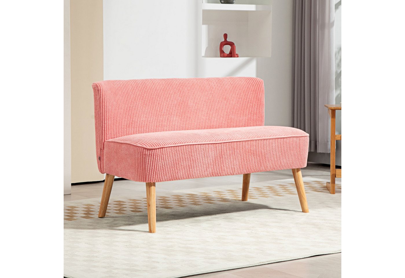 HOMCOM 2-Sitzer Cordartiges Polyester Schaumstoff, Zweisitzer Sofa 1 Teile, für Wohnzimmer, Schlafzimmer 117 x 56,5 x 77 cm Rosa HOMCOM 2-Sitzer Cordartiges Polyester Schaumstoff, Zweisitzer Sofa 1 Teile, für Wohnzimmer, Schlafzimmer 117 x 56,5 x 77 cm Rosa von HOMCOM