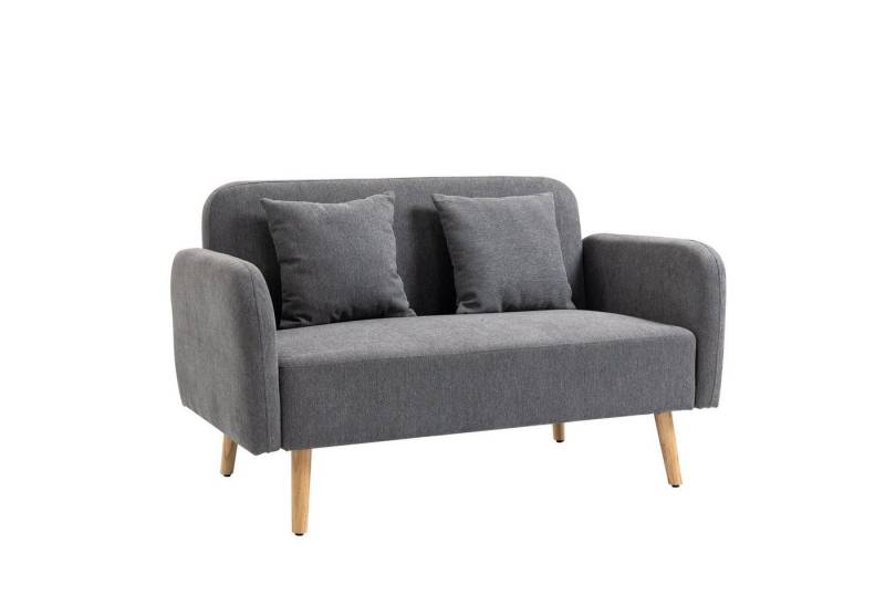 HOMCOM 2-Sitzer Doppelsofa mit Kissen und Anti-Rutsch Beinen von HOMCOM