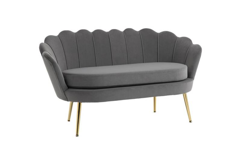 HOMCOM 2-Sitzer Loungesofa mit weichen und großzügigen Kissen, Zweisitzer 1 Teile, 2-Sitzer Stoffsofa, Grau, 133 x 63 x 75 cm HOMCOM 2-Sitzer Loungesofa mit weichen und großzügigen Kissen, Zweisitzer 1 Teile, 2-Sitzer Stoffsofa, Grau, 133 x 63 x 75 cm von HOMCOM