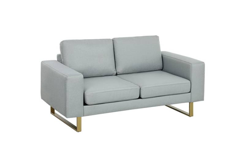 HOMCOM 2-Sitzer Sofa Couch mit Armlehne Doppelsofa, Modern Polstersofa 1 Teile, für Schlafzimmer Wohnzimmer, 145 x 82 x 78 cm, Dunkelgrau von HOMCOM
