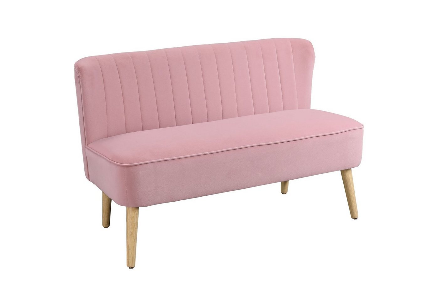 HOMCOM 2-Sitzer Sitzmöbel Loungesofa Holz Samtartiges Polyster Schaumstoff, 1 Teile HOMCOM 2-Sitzer Sitzmöbel Loungesofa Holz Samtartiges Polyster Schaumstoff, 1 Teile von HOMCOM