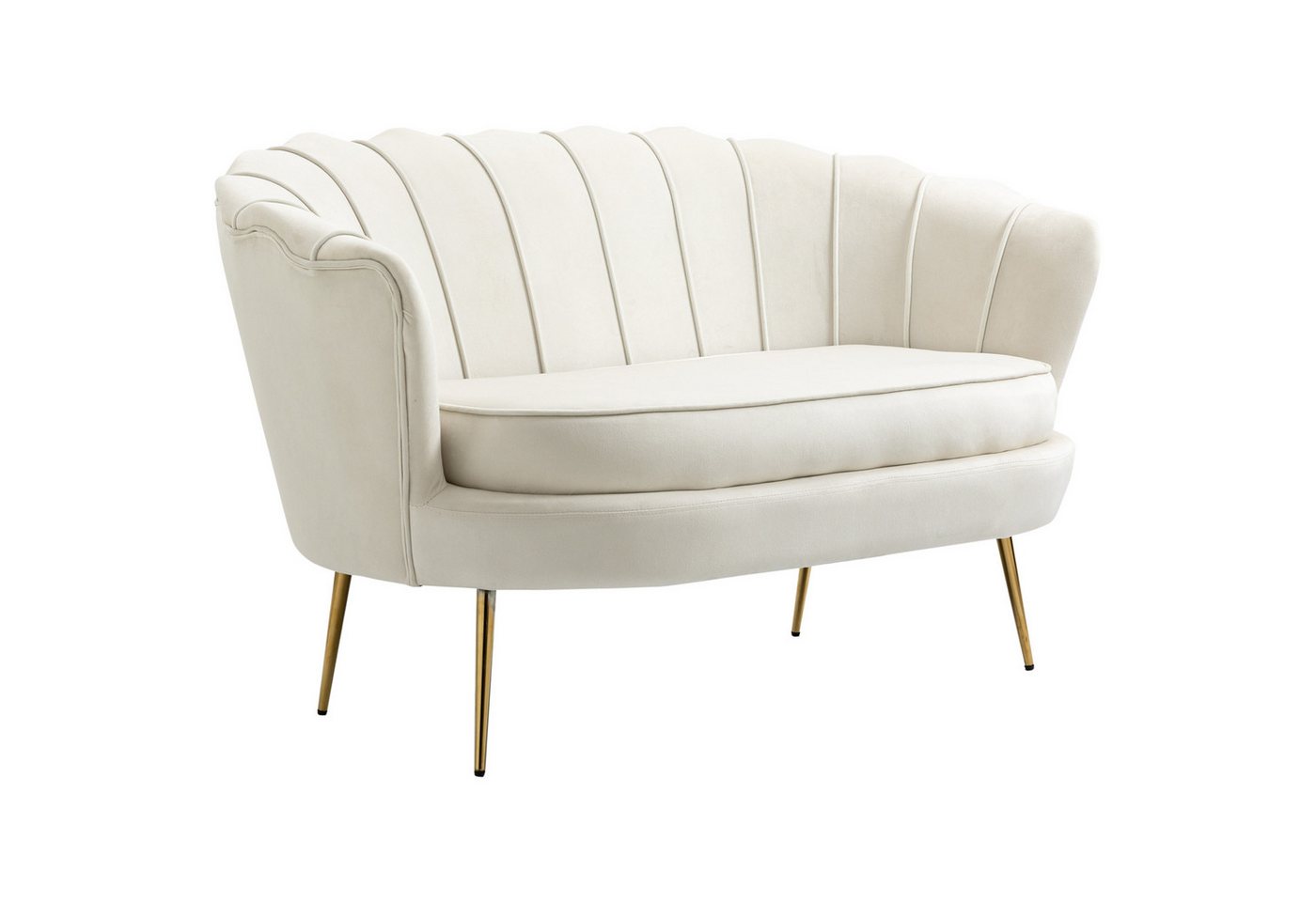 HOMCOM 2-Sitzer Sofa, Couch mit Armlehne, Samtopik, Doppelsofa bis 150 kg belastbar, Polstersofa 1 Teile, für Wohnzimmer, Schlafzimmer, 130 x 77 x 77 cm, Creme HOMCOM 2-Sitzer Sofa, Couch mit Armlehne, Samtopik, Doppelsofa bis 150 kg belastbar, Polstersofa 1 Teile, für Wohnzimmer, Schlafzimmer, 130 x 77 x 77 cm, Creme von HOMCOM