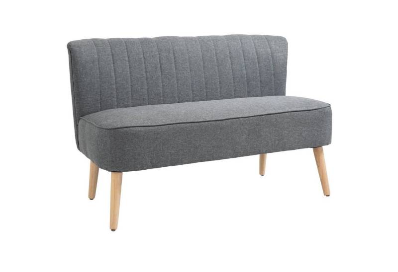 HOMCOM 2-Sitzer Sofa, set 1 Teile, 2-Sitzer Polstersofa Loungesofa Hellgrau von HOMCOM