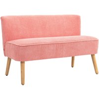 HOMCOM 2-Sitzer Sofa Polstersofa Zweisitzer Sofa Cordartiges Polyester Rosa von HOMCOM