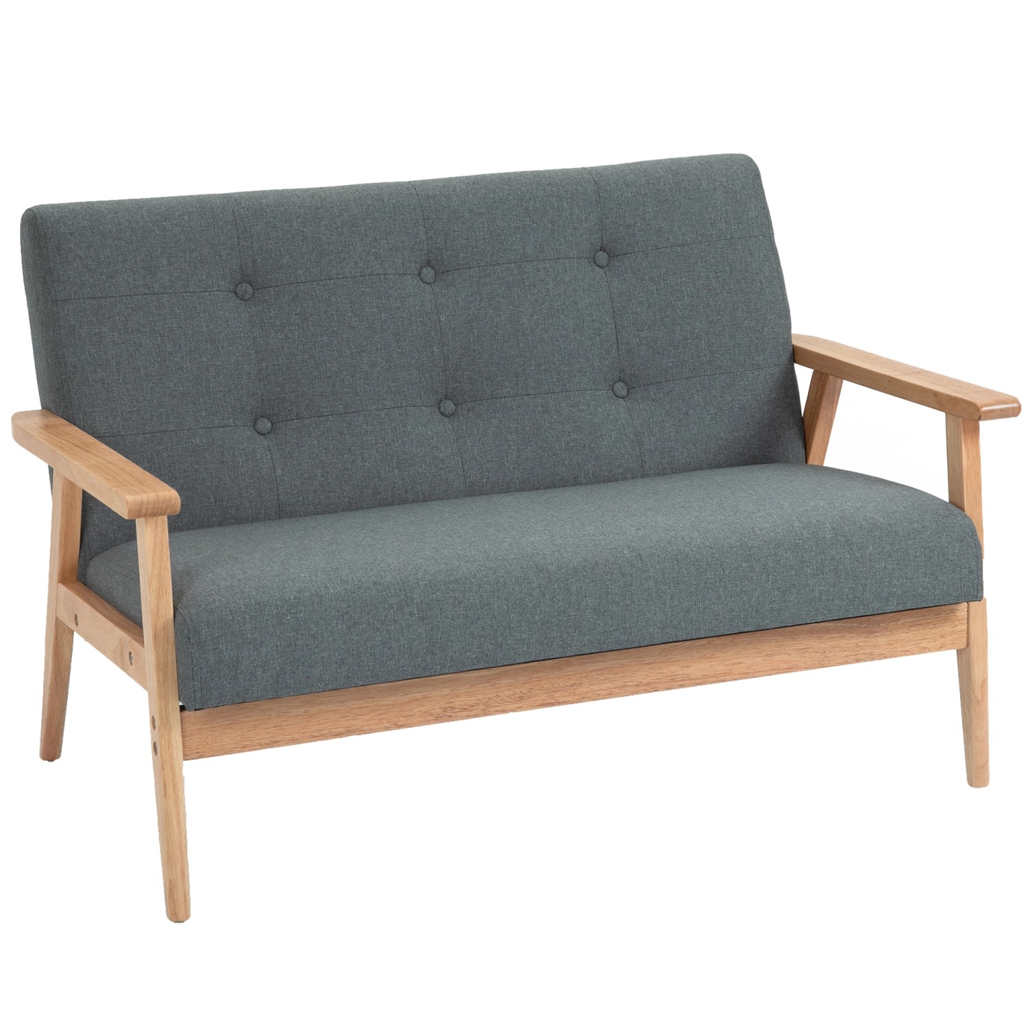 HOMCOM 2 Sitzer Sofa Polsterung Kompaktes Design 115 x 66,5 x 73 cm von HOMCOM
