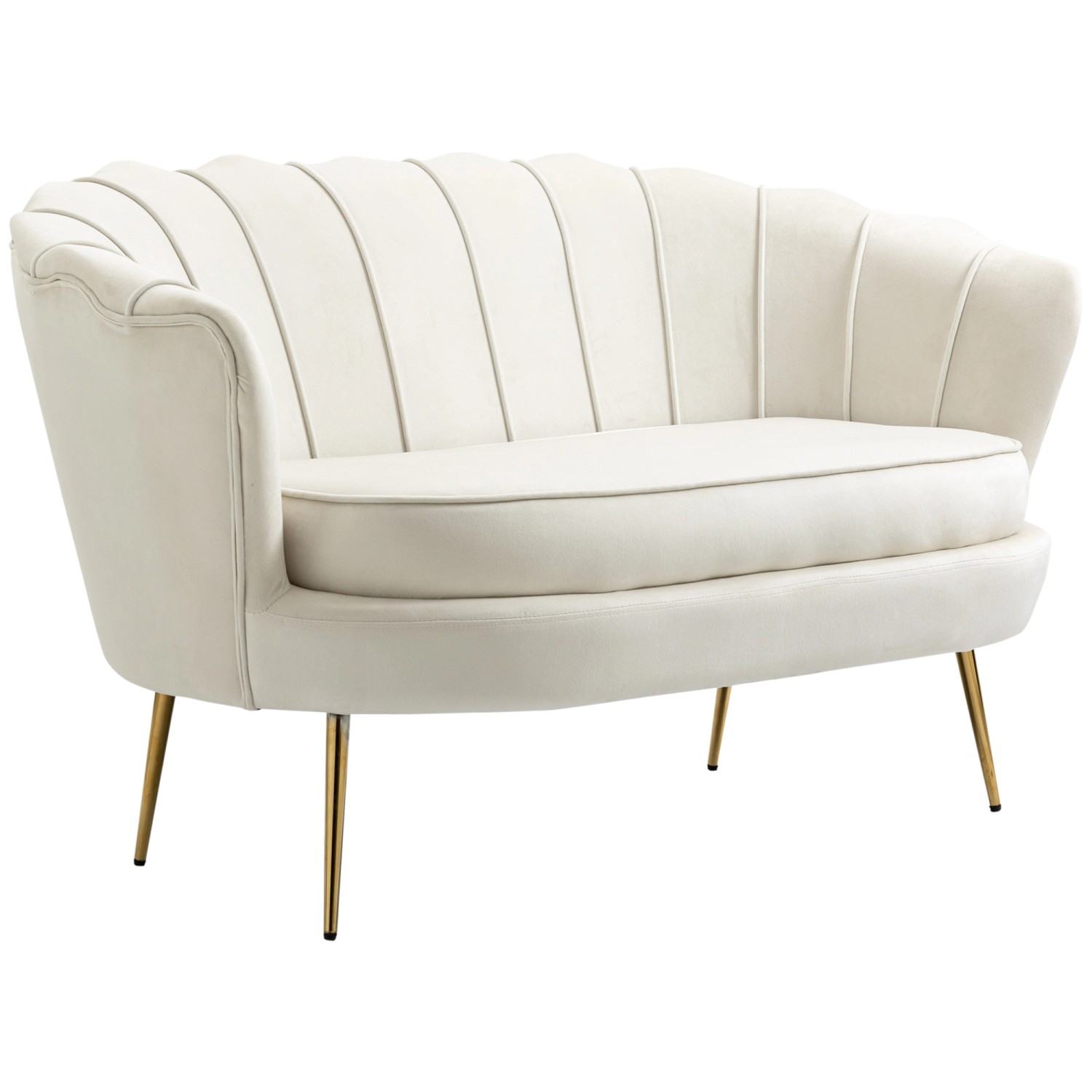 HOMCOM 2-Sitzer-Sofa Polyester Metall Cremeweiß 130L x 77B x 77H cm HOMCOM 2-Sitzer-Sofa Polyester Metall Cremeweiß 130L x 77B x 77H cm von HOMCOM