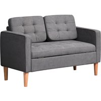 HOMCOM 2-Sitzer Sofa Stoffsofa Doppelsofa mit abnehmbaren Kissen aus Gummiholz und Baumwolle in Grau 117x62x78 cm für Wohnzimmer Aosom.de HOMCOM 2-Sitzer Sofa Stoffsofa Doppelsofa mit abnehmbaren Kissen aus Gummiholz und Baumwolle in Grau 117x62x78 cm für Wohnzimmer Aosom.de von HOMCOM