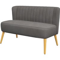 HOMCOM 2-Sitzer Sofa  Zweisitzer Loveseat mit Leinenoptik, Doppelsofa, Holzbeine, bis 150 kg, Dunkelgrau, 117 x 56,5 x 77 cm  Aosom.de von HOMCOM