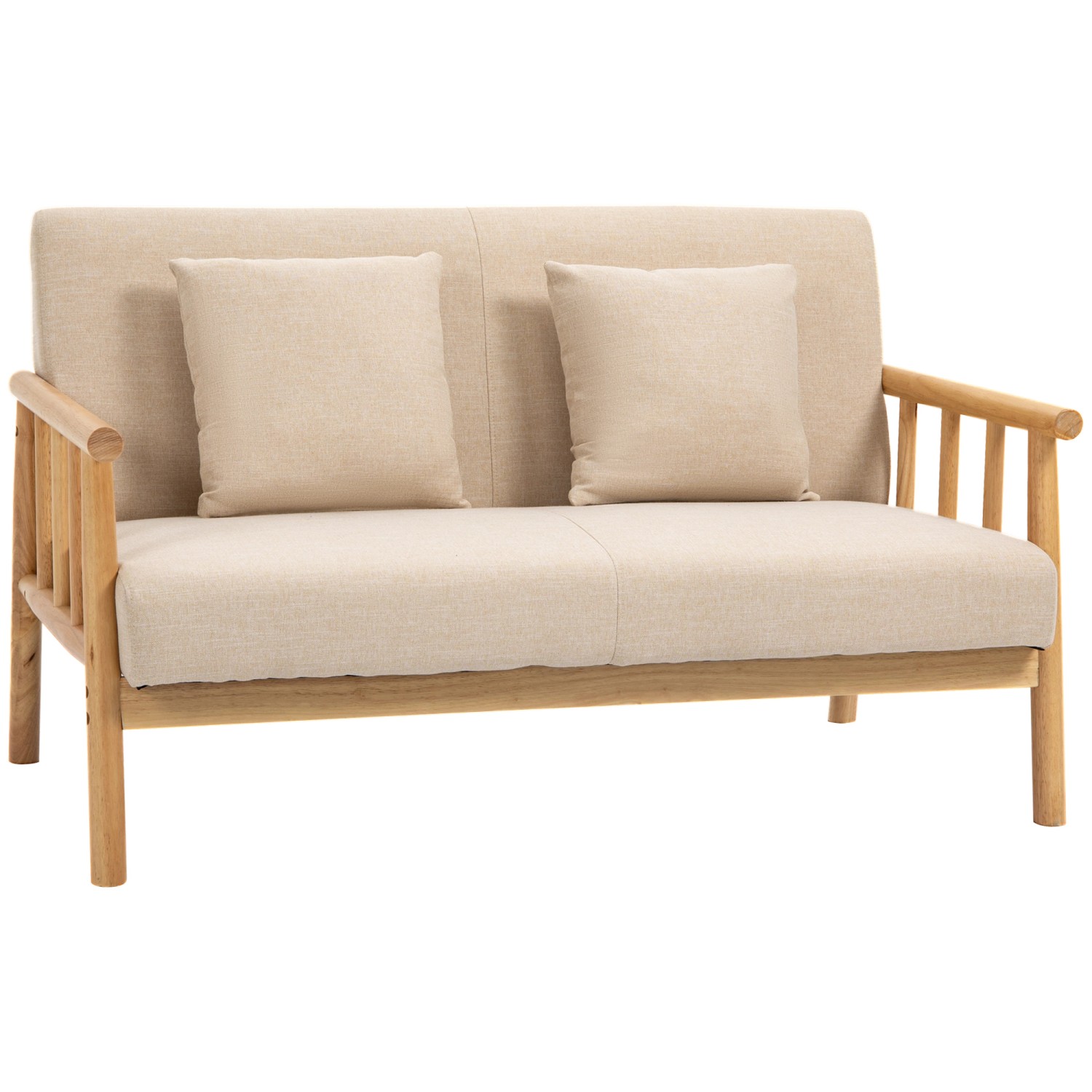 HOMCOM 2 Sitzer Sofa mit 2 Lendenkissen Holzrahmen Leinenoptik HOMCOM 2 Sitzer Sofa mit 2 Lendenkissen Holzrahmen Leinenoptik von HOMCOM