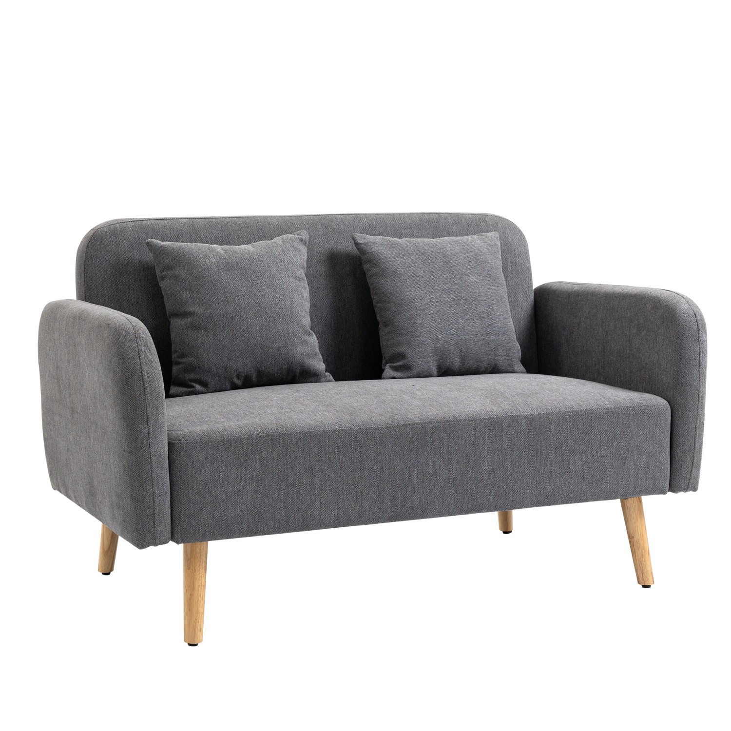 HOMCOM 2 Sitzer Sofa mit 2 Wurfkissen 130 x 70 x 80 cm HOMCOM 2 Sitzer Sofa mit 2 Wurfkissen 130 x 70 x 80 cm von HOMCOM