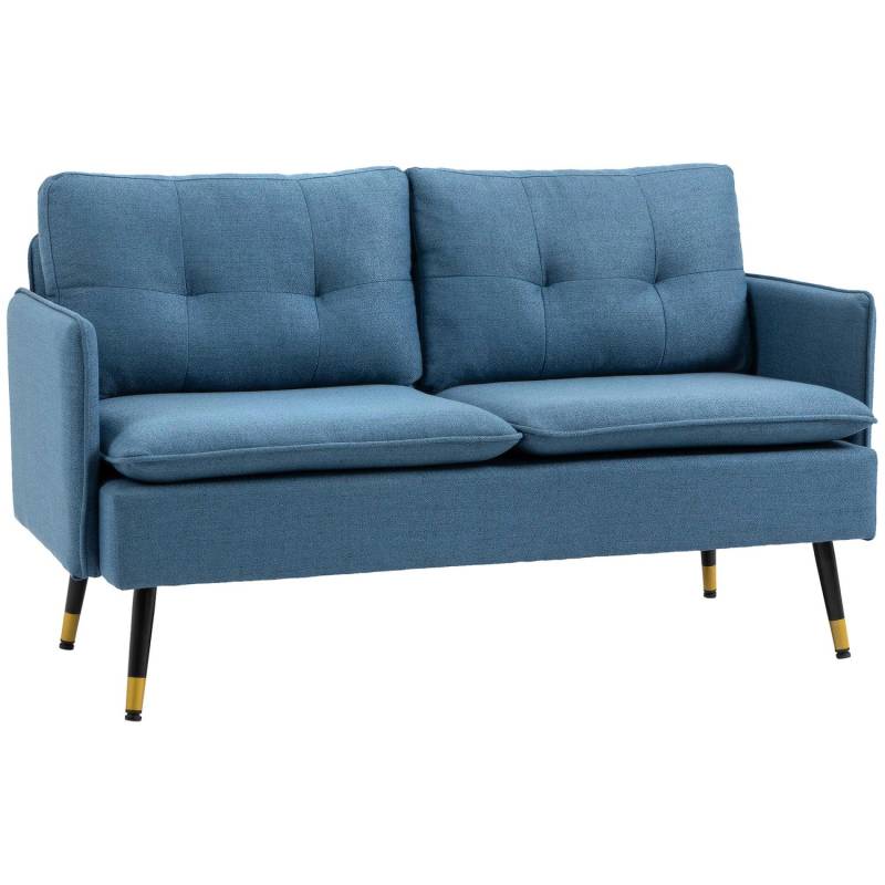 HOMCOM 2 Sitzer Sofa mit Dickem Kissen Leinenoptik von HOMCOM