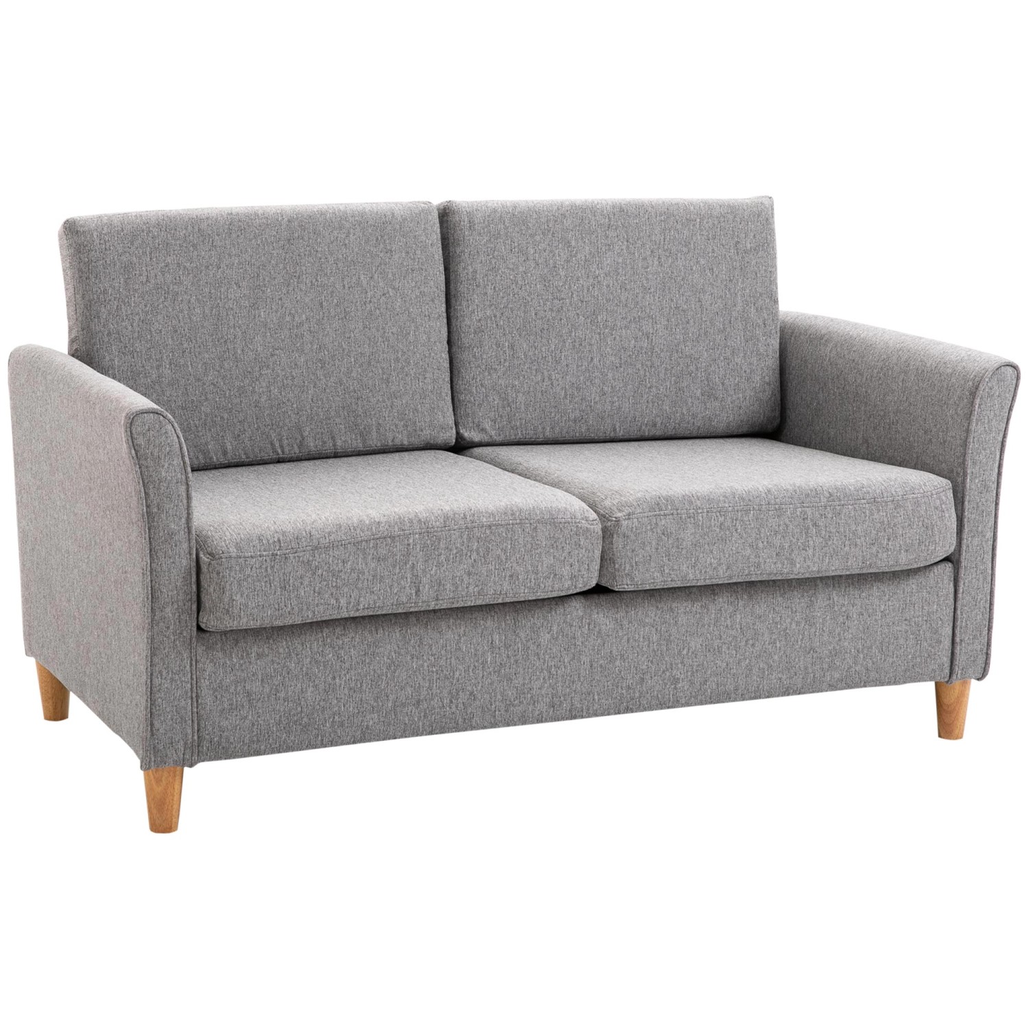 HOMCOM 2 Sitzer Sofa mit Holzbeine Leinenoptik von HOMCOM
