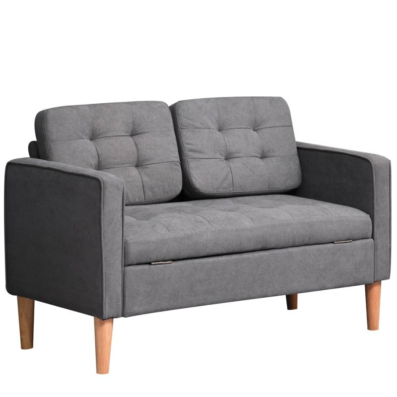 HOMCOM 2 Sitzer Sofa mit Stauraum 117x 62 x 78 cm von HOMCOM