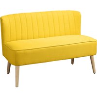 HOMCOM 2-Sitzer Stoffsofa Polstersofa Sitzmöbel Loungesofa Holz Schaumstoff Gelb 117 x 56,5 x 77 cm Aosom HOMCOM 2-Sitzer Stoffsofa Polstersofa Sitzmöbel Loungesofa Holz Schaumstoff Gelb 117 x 56,5 x 77 cm Aosom von HOMCOM