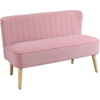 2-Sitzer Stoffsofa Polstersofa Sitzmöbel Loungesofa Rosa 117 x 56,5 x 77 cm von HOMCOM