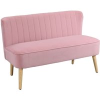 2-Sitzer Stoffsofa Polstersofa Sitzmöbel Loungesofa Rosa 117 x 56,5 x 77 cm von HOMCOM