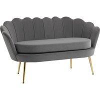 HOMCOM 2-Sitzer Stoffsofa Zweisitzer Loungesofa mit weichen großzügigen Kissen Polstersofa Sitzmöbel Polstermöbel Designsofa elegant Samt Polyester von HOMCOM