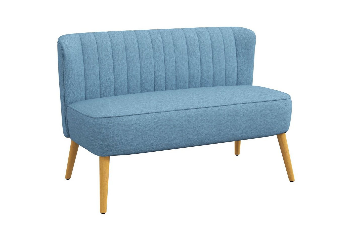 HOMCOM 2-Sitzer Zweisitzer, Loveseat mit Leinenoptik, Doppelsofa mit Holzbeine, Polstersofa 1 Teile, für Wohnzimmer, Blau HOMCOM 2-Sitzer Zweisitzer, Loveseat mit Leinenoptik, Doppelsofa mit Holzbeine, Polstersofa 1 Teile, für Wohnzimmer, Blau von HOMCOM