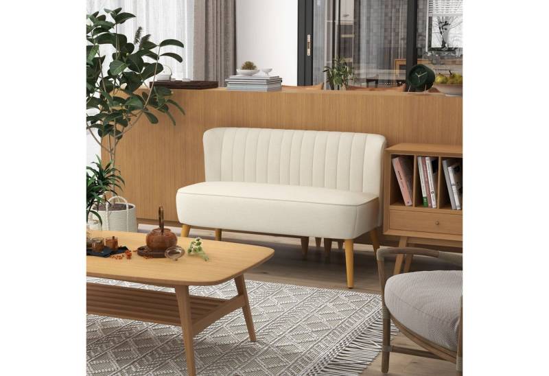 HOMCOM 2-Sitzer Zweisitzer, Loveseat mit Leinenoptik, Doppelsofa mit Holzbeine, Set 1 Teile, Cremeweiß 117 x 56,5 x 77 cm HOMCOM 2-Sitzer Zweisitzer, Loveseat mit Leinenoptik, Doppelsofa mit Holzbeine, Set 1 Teile, Cremeweiß 117 x 56,5 x 77 cm von HOMCOM