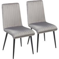 HOMCOM 2 Stück Set Gepolsterte Esszimmerstühle aus Samteffekt, Küchenstühle mit Stahlbeinen und Platzsparendem Design, 43x58x90 cm, Grau und Schwarz Aosom HOMCOM 2 Stück Set Gepolsterte Esszimmerstühle aus Samteffekt, Küchenstühle mit Stahlbeinen und Platzsparendem Design, 43x58x90 cm, Grau und Schwarz Aosom von HOMCOM
