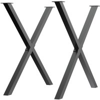 HOMCOM Tischbeine  2 Stück Stahl, für Esstisch Schreibtisch Couchtisch, X-Form, Schwarz, 72cm  Aosom.de von HOMCOM
