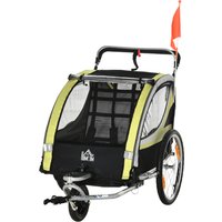 HOMCOM Kinderfahrradanhänger 2 in 1 Federung, Mesh-Tür, 360° Drehbares Vorderrad, Bremse, Gelb+Schwarz, 142x75x101cm Aosom HOMCOM Kinderfahrradanhänger 2 in 1 Federung, Mesh-Tür, 360° Drehbares Vorderrad, Bremse, Gelb+Schwarz, 142x75x101cm Aosom von HOMCOM