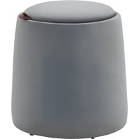 HOMCOM 2-in-1 Ottomane runder Sitzhocker in Grau Samtoptik mit Stauraum abnehmbarer Deckel Ø44cm x 47,5cm vielseitig einsetzbar als Beistelltisch   Aosom.de von HOMCOM