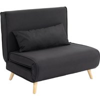 HOMCOM 2-in-1 Schlafsessel bis 350 kg, Schlafsofa mit Bettfunktion, verstellbare Rückenlehne, Zierkissen, Leinenoptik für Wohnzimmer & Gästezimmer   Aosom.de von HOMCOM