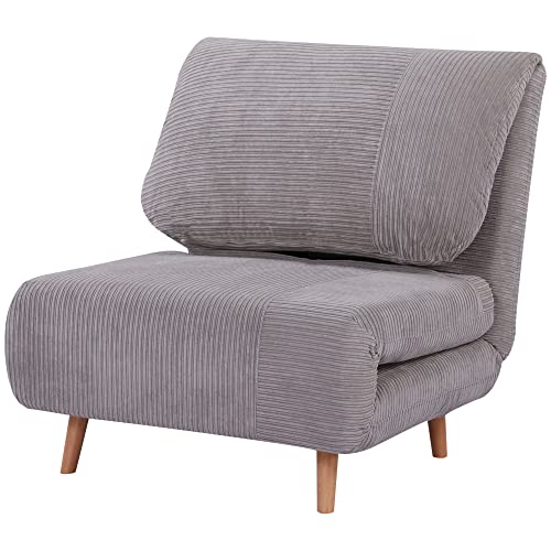 HOMCOM 2-in-1 Schlafsofa Schlafsessel Verstellbar Klappmatratze Gästebett im Cord-Optik, für Schlafzimmer, Wohnzimmer Hellgrau 82 x 89 x 83 cm HOMCOM 2-in-1 Schlafsofa Schlafsessel Verstellbar Klappmatratze Gästebett im Cord-Optik, für Schlafzimmer, Wohnzimmer Hellgrau 82 x 89 x 83 cm von HOMCOM